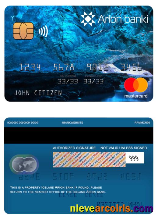 Iceland Arion bank mastercard